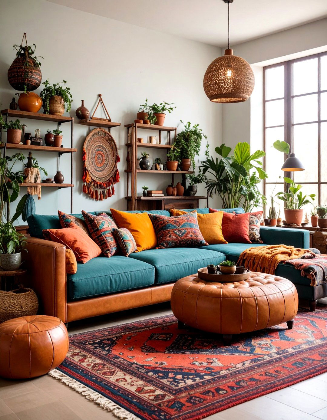 Bohemian Maximalist Haven with Global Textiles - 25 Vintage Living Room Ideas