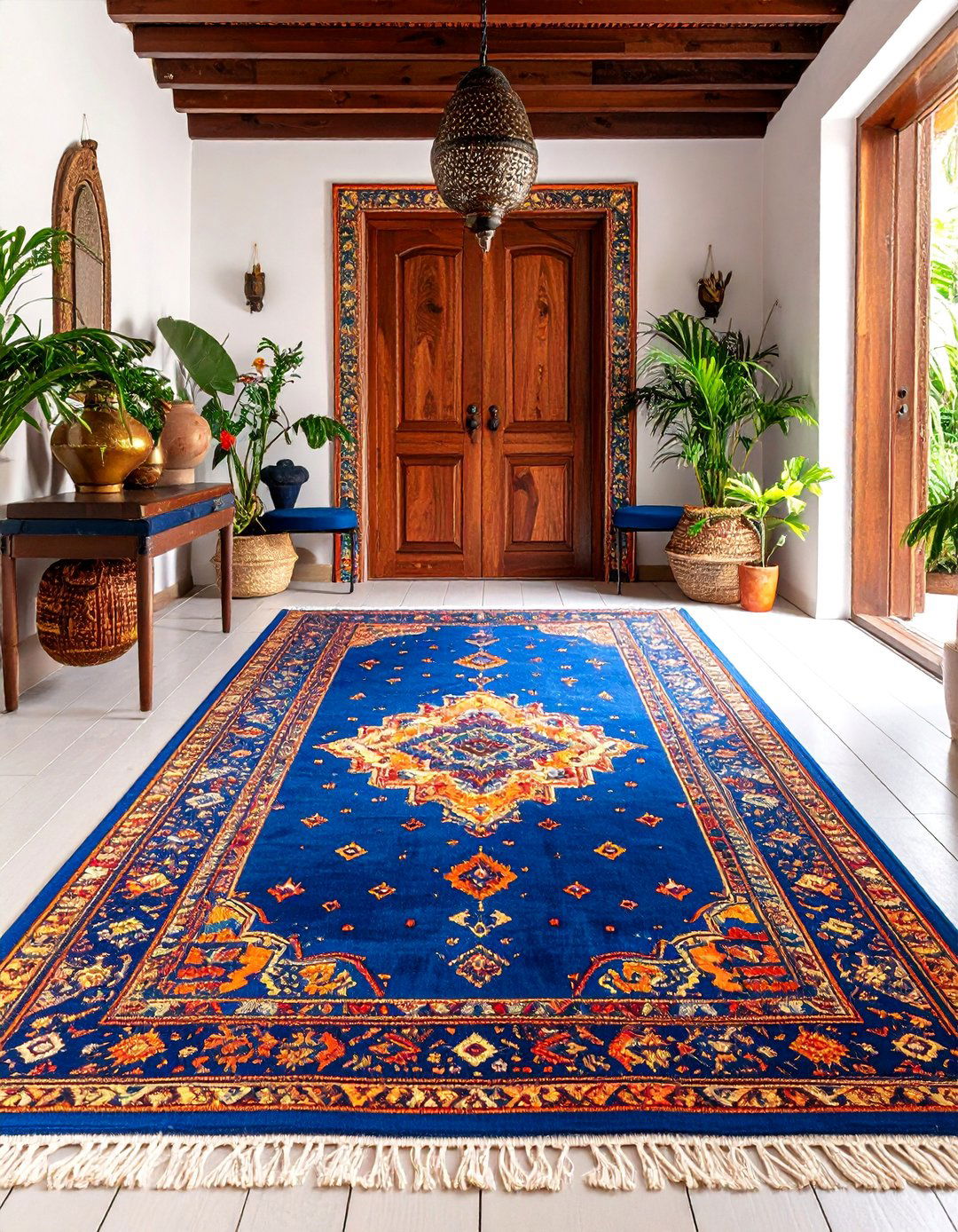 Bohemian Medallion Statement Piece - 25 Entryway Rug Ideas