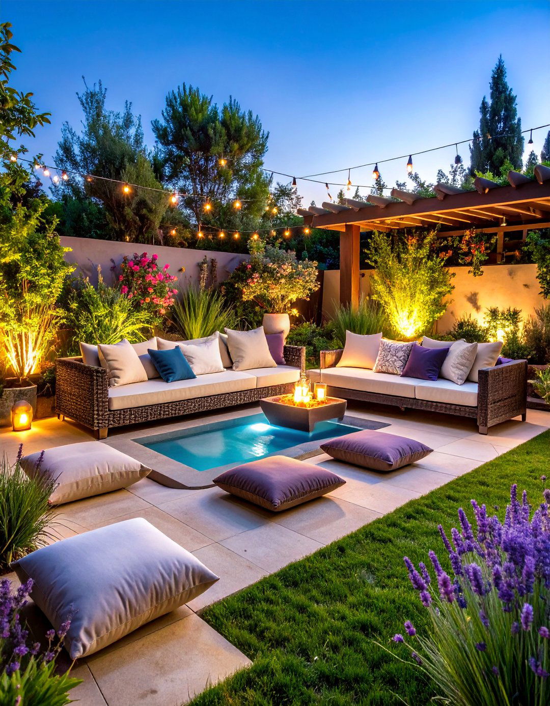 Bohemian Meditation Garden Patio with Stone Features - 25 Boho Patio Ideas