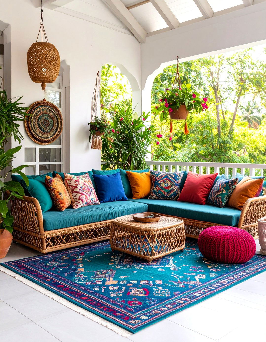 Bohemian Oasis with Global Flair - 25 Small Front Porch Ideas