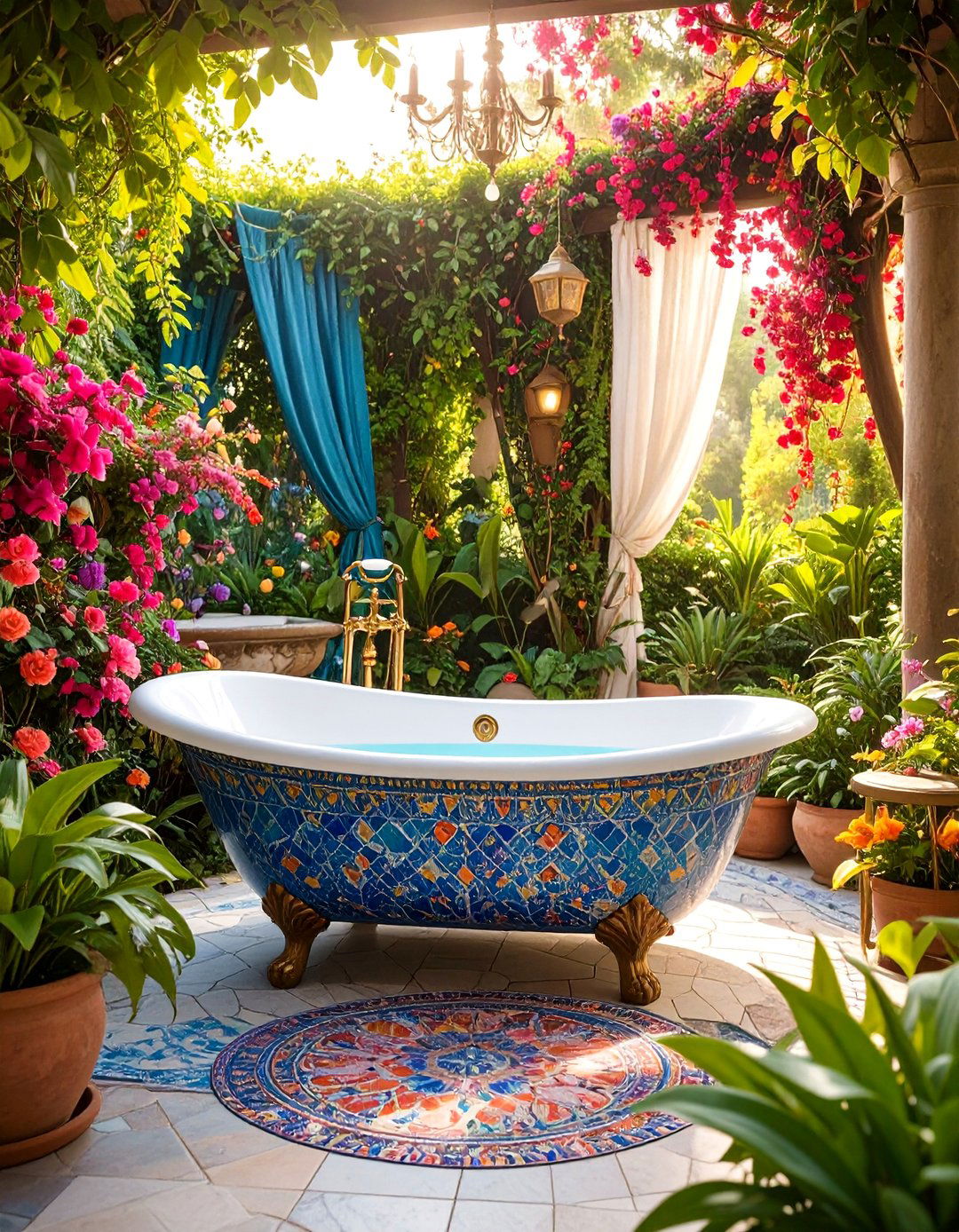 Bohemian Outdoor Bathing Paradise - 25 Outdoor Bathroom Ideas