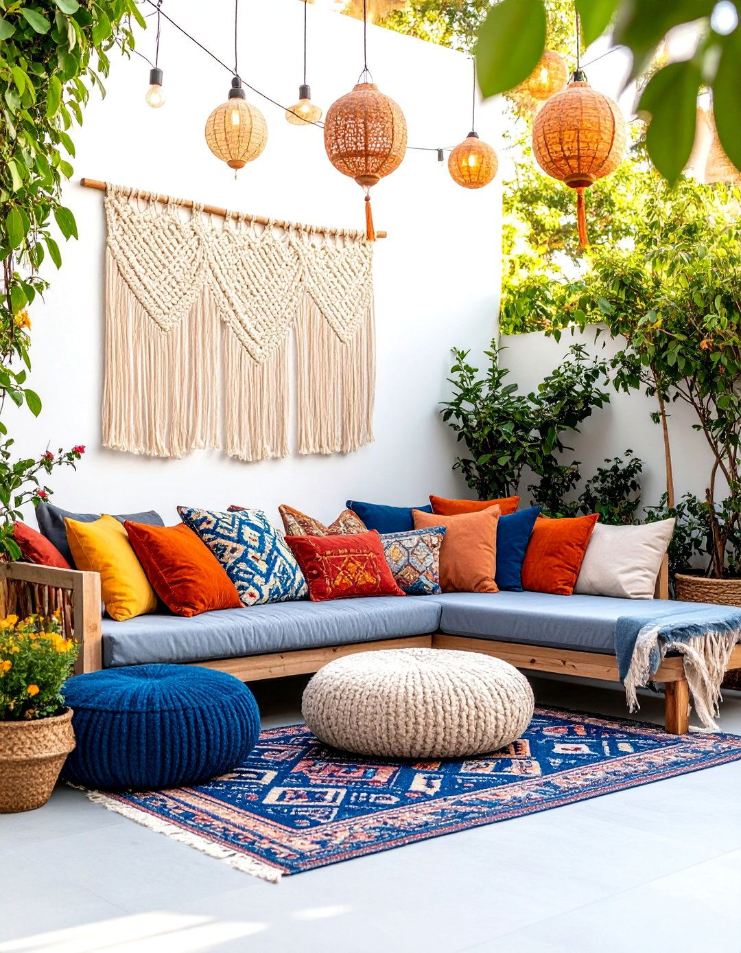 Bohemian Outdoor Living Room Townhouse Patio - 25 townhouse patio ideas