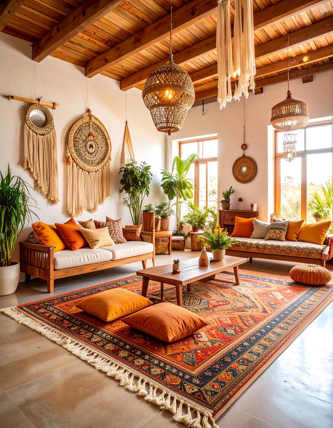Bohemian Retreat Salon with Layered Textiles - 25 Small Salon Interior Design Ideas