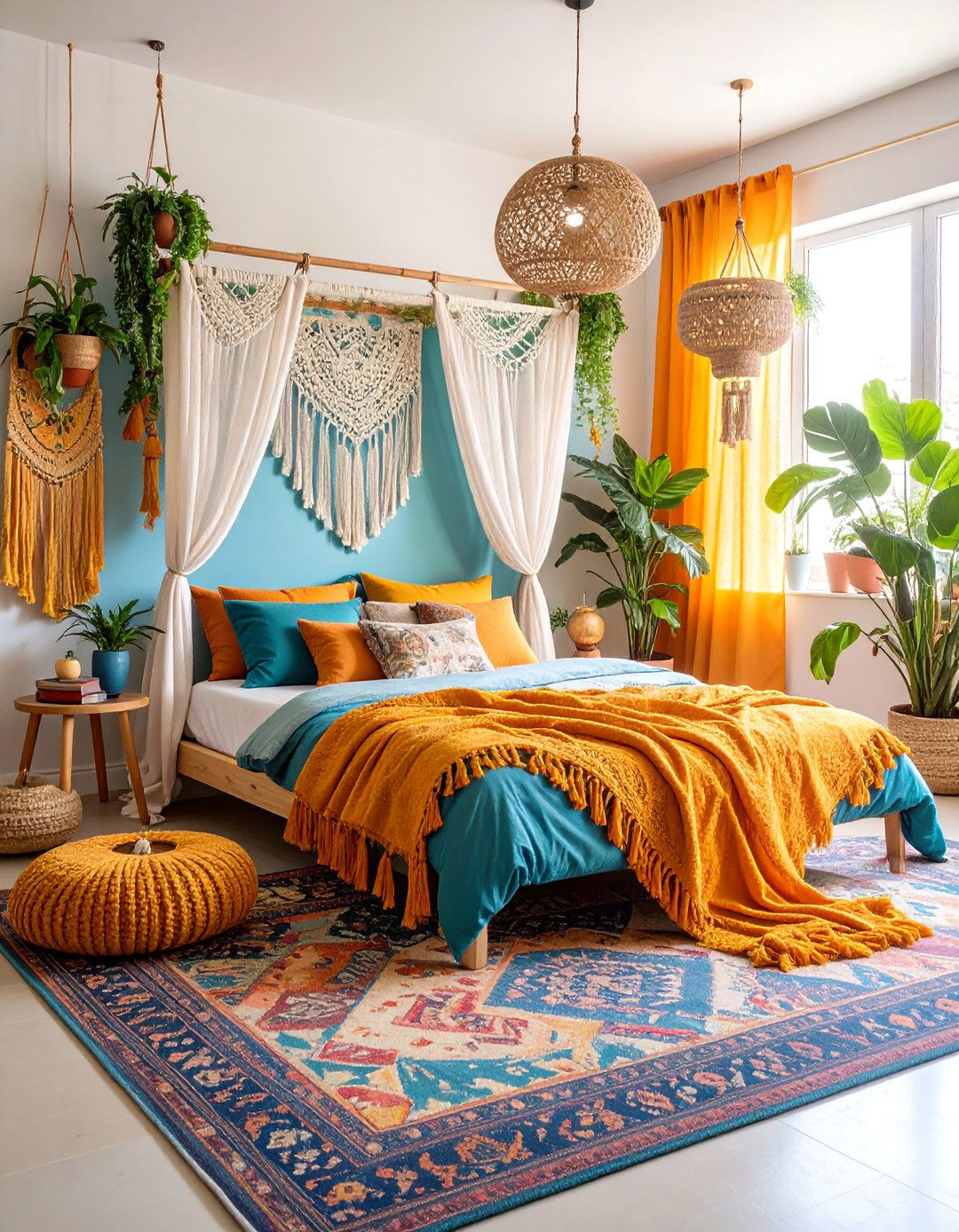 Bohemian Shabby Chic Bedroom with Macrame and Natural Textures - 25 Shabby Chic Bedroom Ideas