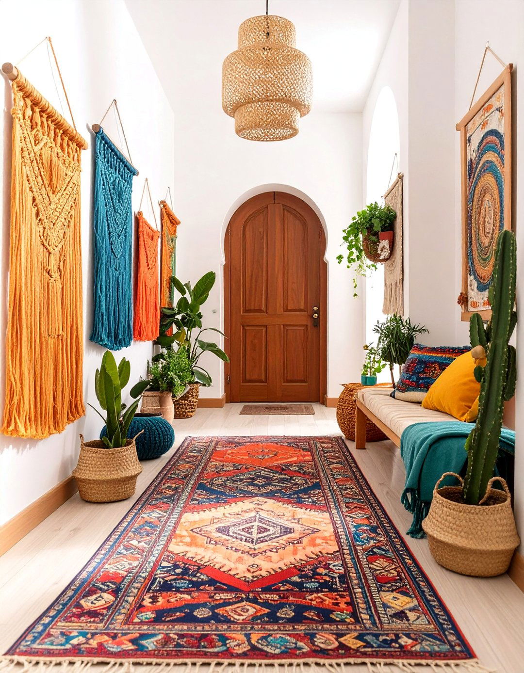 Bohemian Style with Eclectic Layers - 25 Hallway Decor Ideas
