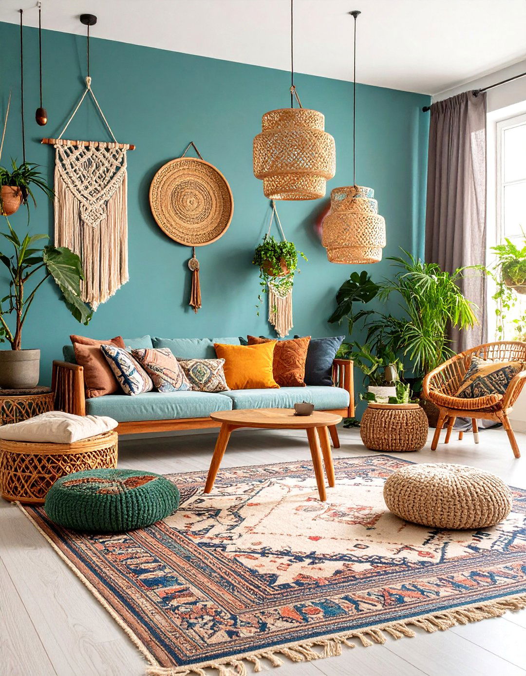 Bohemian Taupe Living Room with Layered Textures - 25 Taupe Living Room Ideas