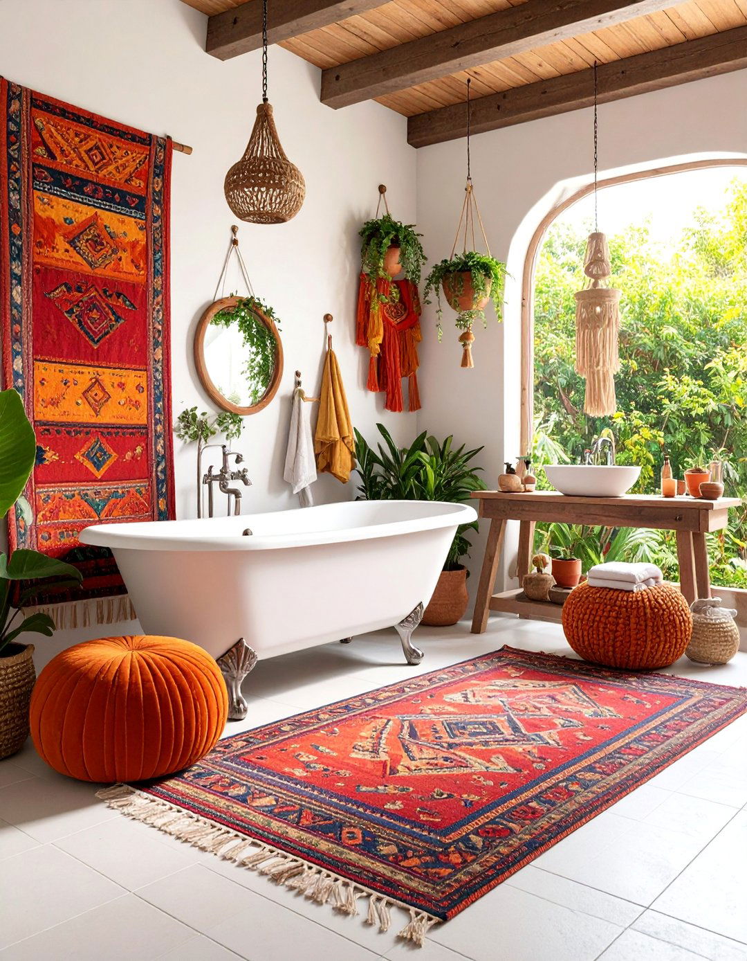 Bohemian Textile Maximalist Bathroom - 25 Maximalist Bathroom Design Ideas