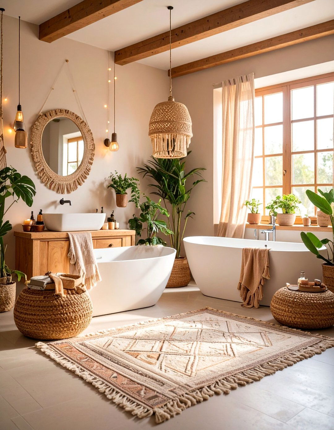 Bohemian Textile Rich Bathroom - 25 Cozy Bathroom Ideas