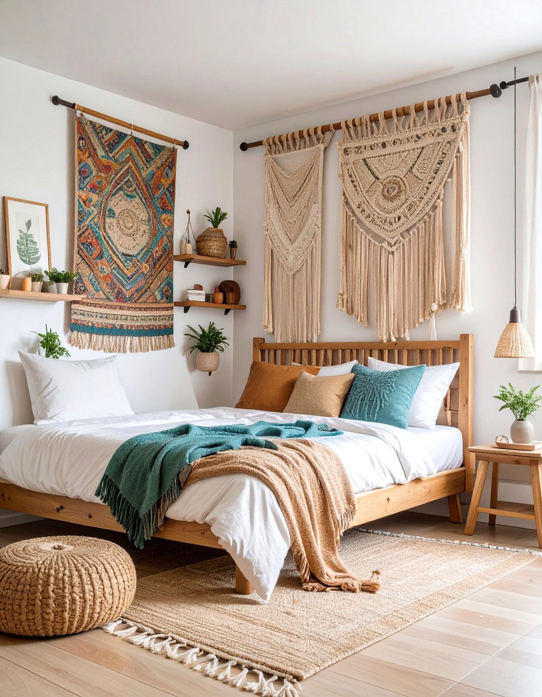 Boho Bedroom Headboard Wall - 25 Boho Wall Decor Ideas