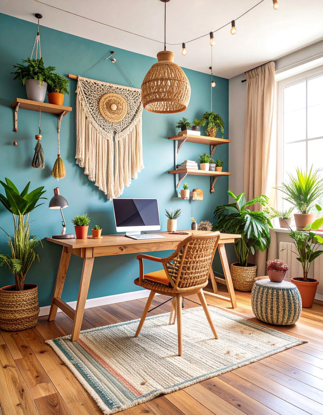 Boho Chic Creative Space - 25 Home Office Ideas for Her