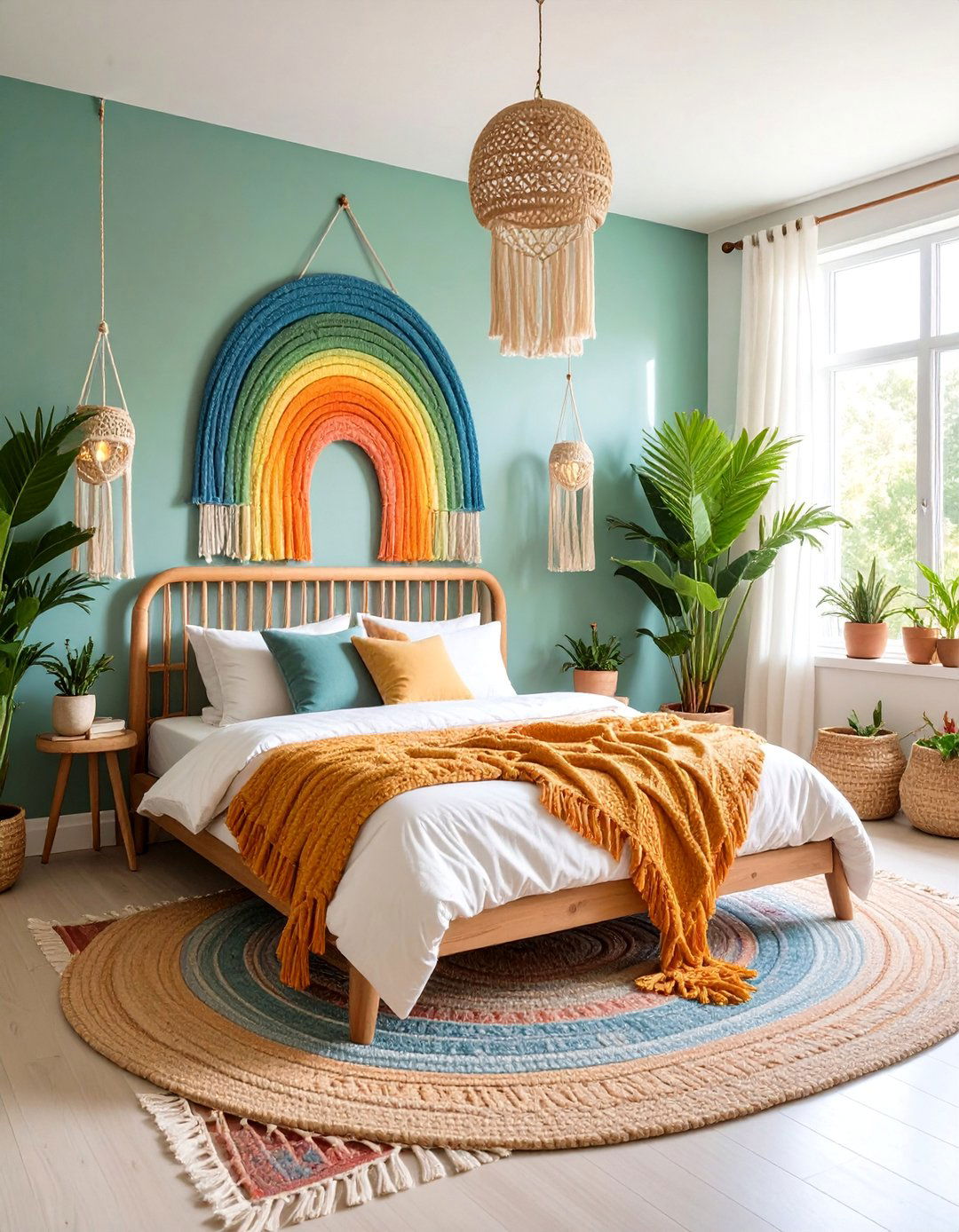 Boho Chic Rainbow Bedroom Oasis - 25 Rainbow Bedroom Ideas