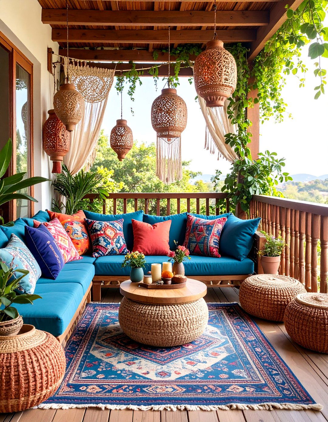 Boho Chic Textile Haven - 25 Second Story Balcony Ideas