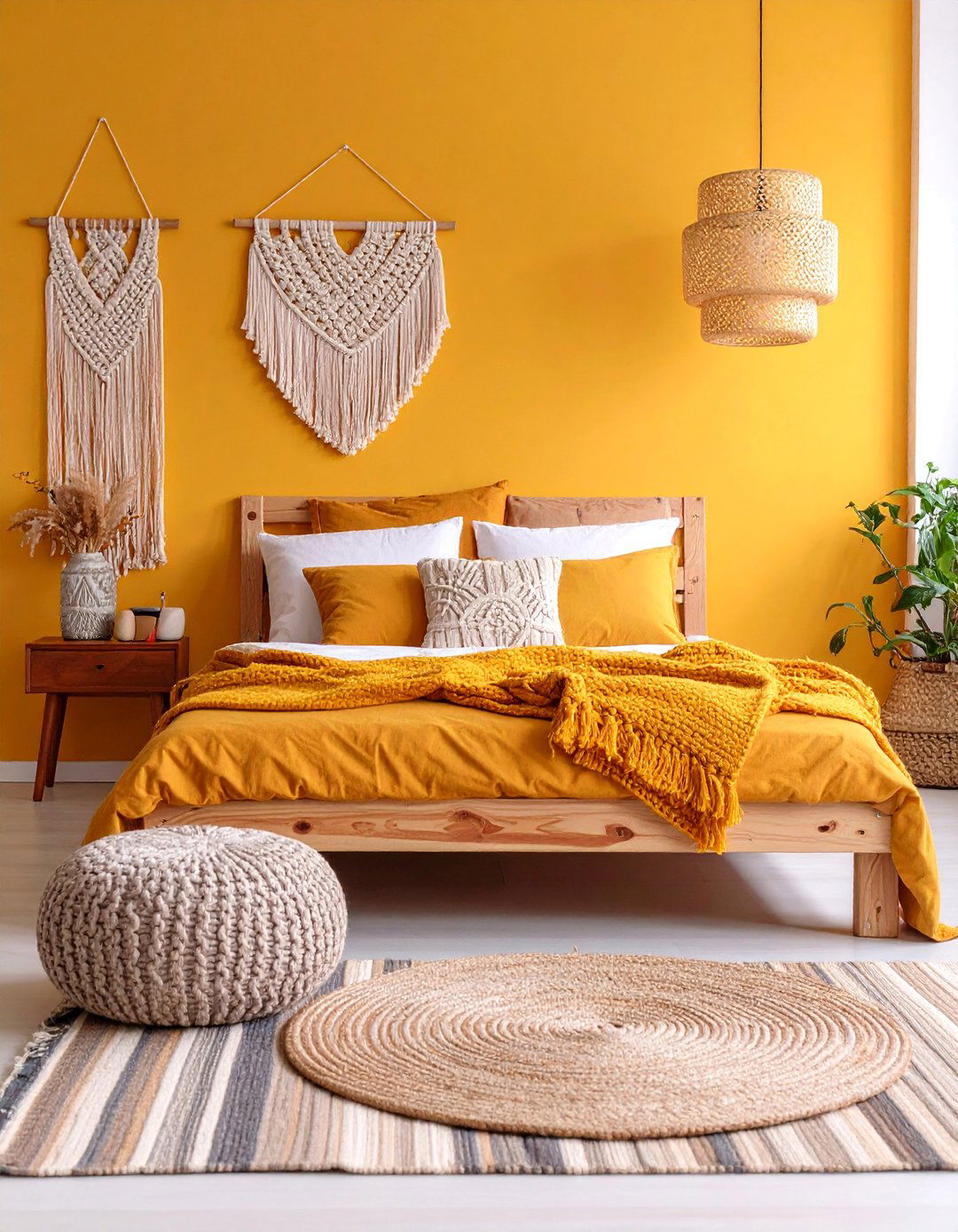 Boho Chic Yellow and Grey Bedroom Sanctuary - 25 Yellow and Grey Bedroom Ideas
