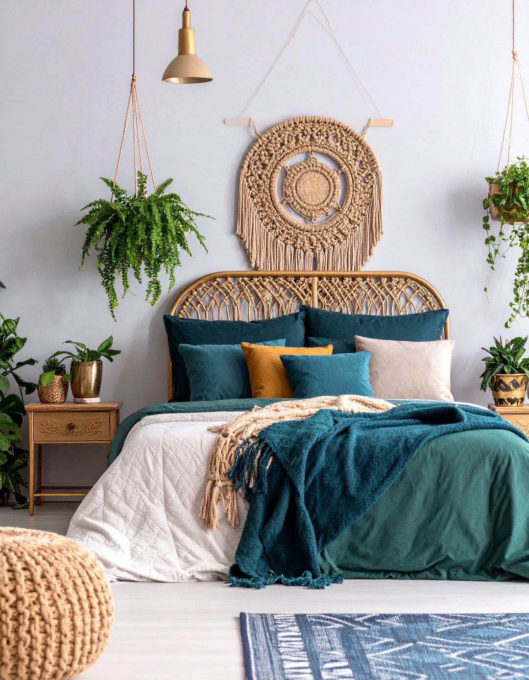 Boho Glam Gold and Jewel Tone Haven - 25 Gold Bedroom Ideas