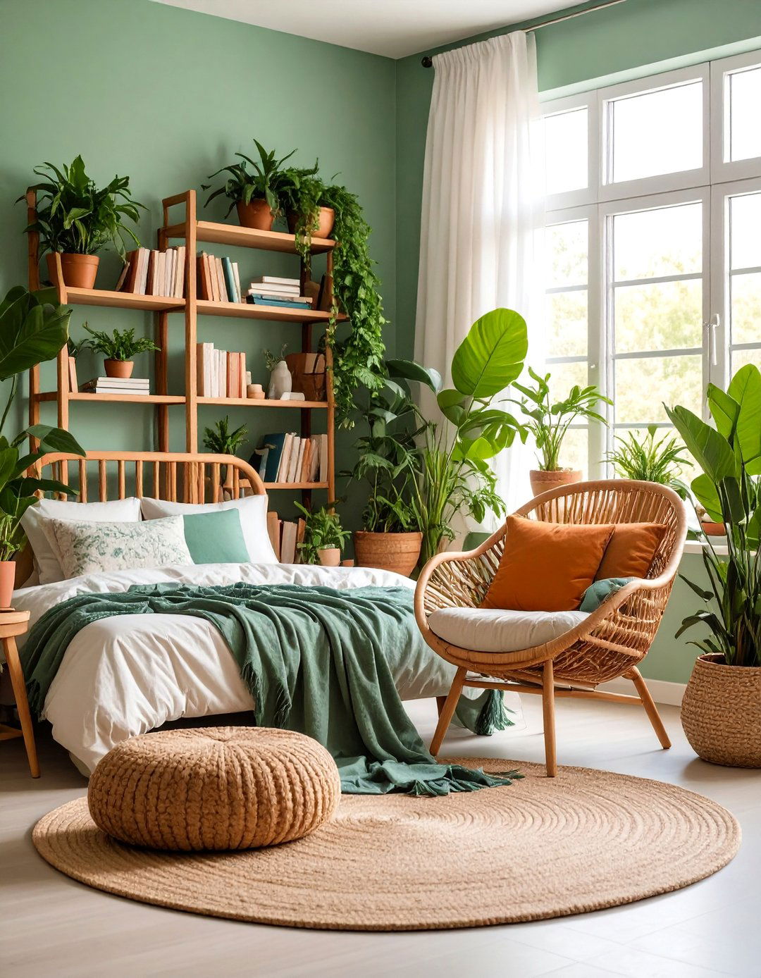 Boho Green Reading Nook Bedroom - 25 Green Boho Bedroom Ideas