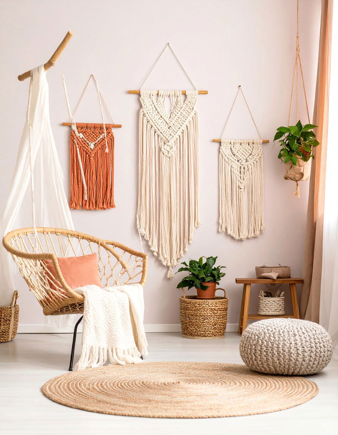 Boho Macrame and Natural Textures - 25 Nursery Wall Decor Ideas