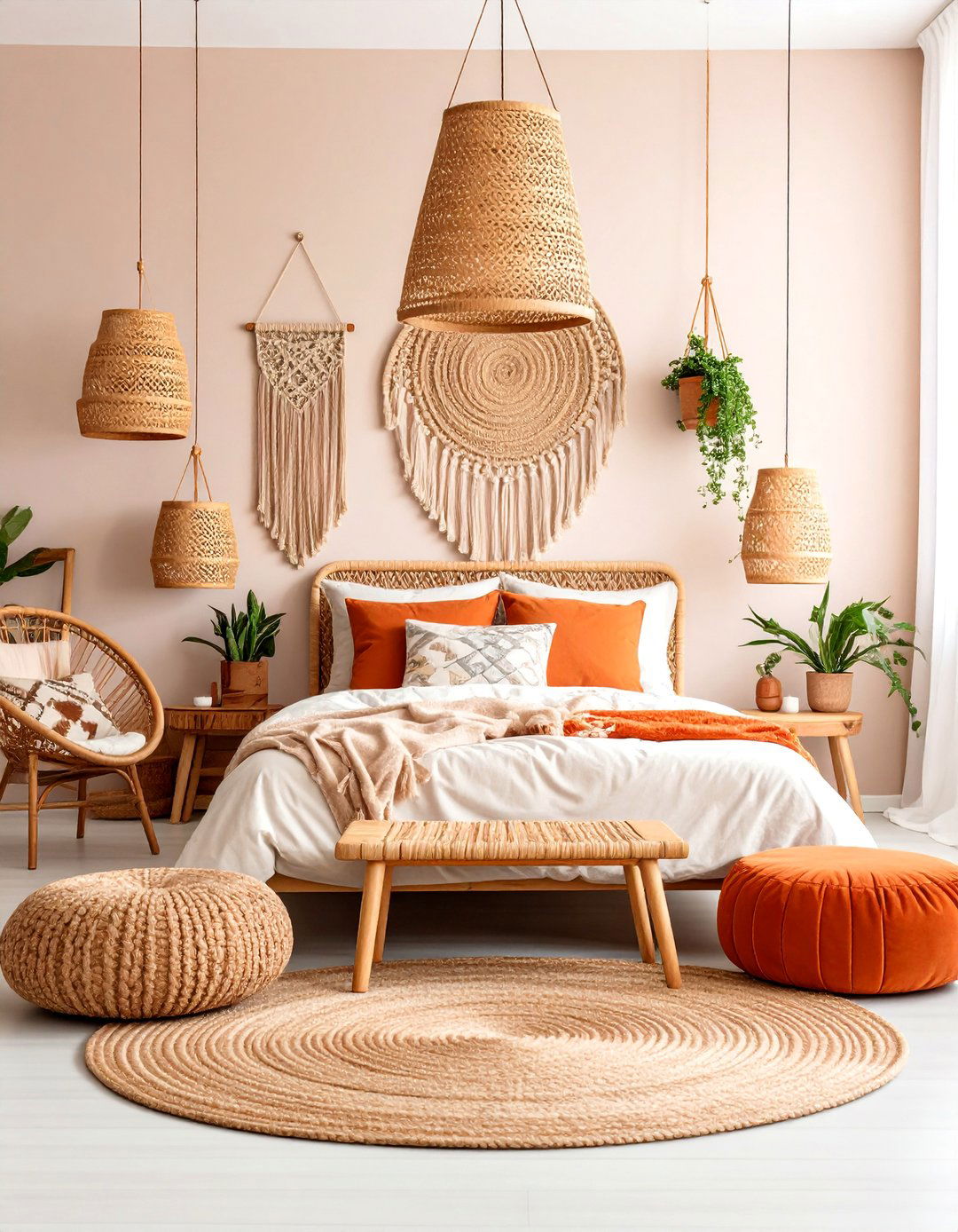 Boho Magnolia Bedroom with Natural Textures and Macrame - 25 Magnolia Bedroom Ideas