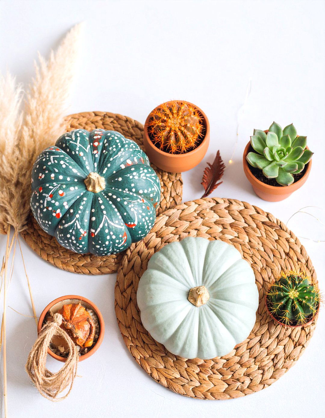 Boho Painted Mandala Pumpkin Garden - 25 Pumpkin Decor Ideas