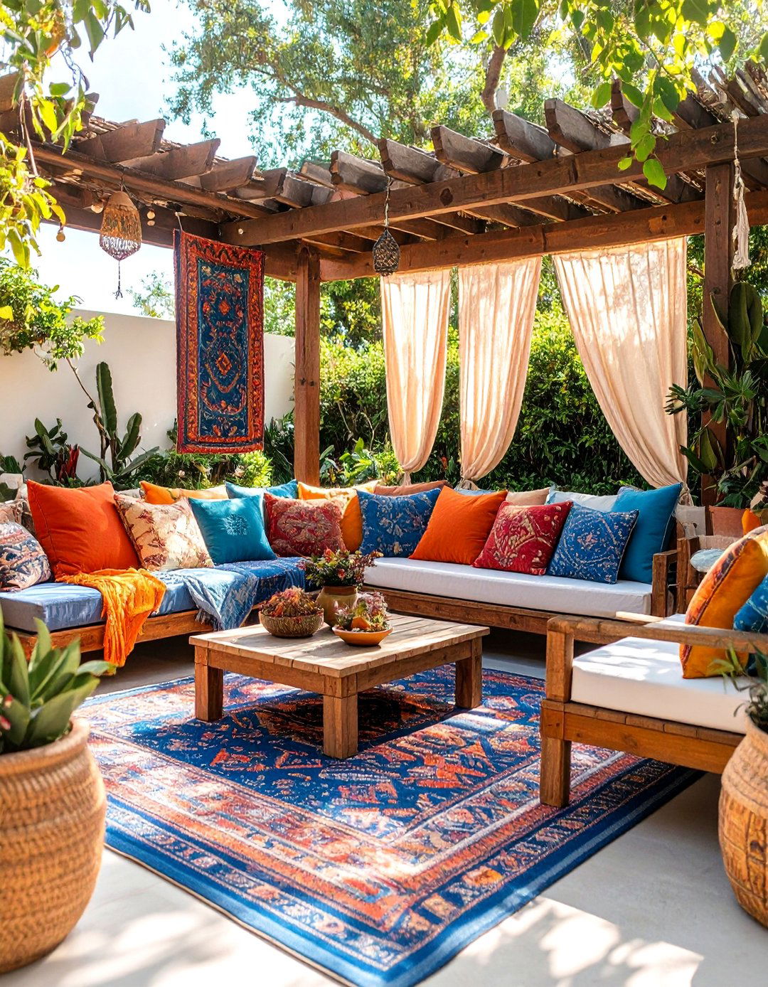 Boho Patio with Global Textile Collections - 25 Boho Patio Ideas