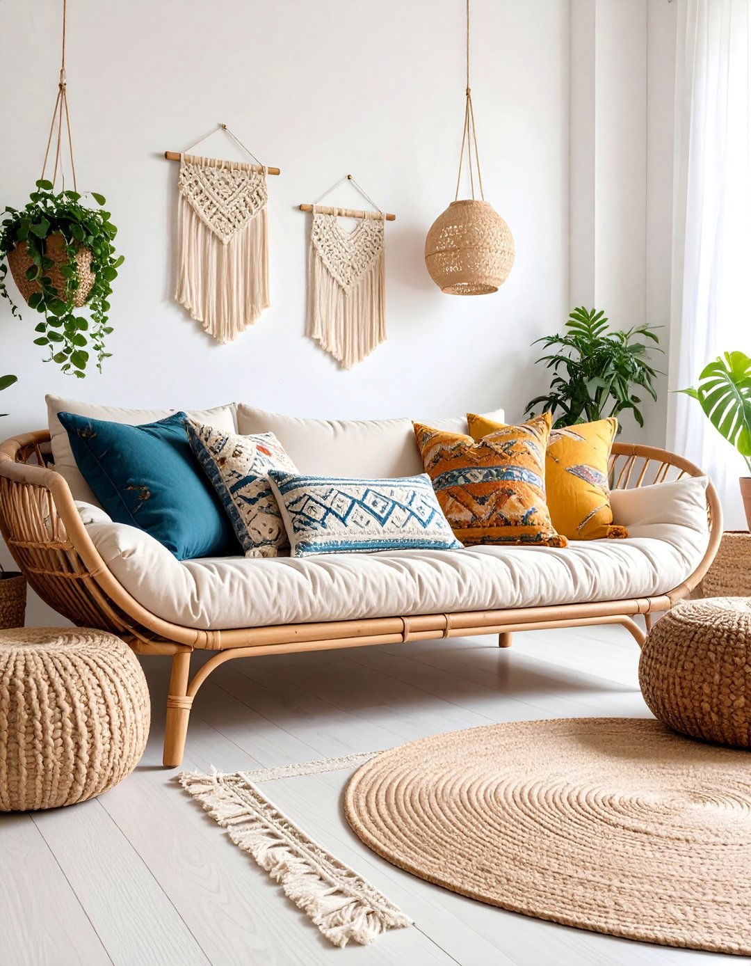 Boho Rattan Daybed - 25 Daybed Ideas for Small Spaces
