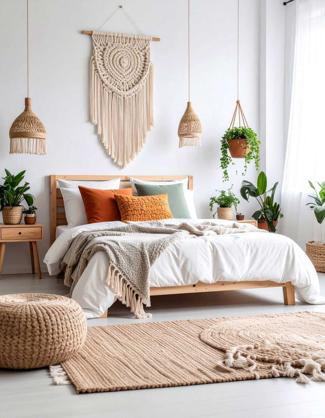 Boho Scandi Fusion Guest Bedroom with Layered Textures - 25 Small Guest Bedroom Ideas