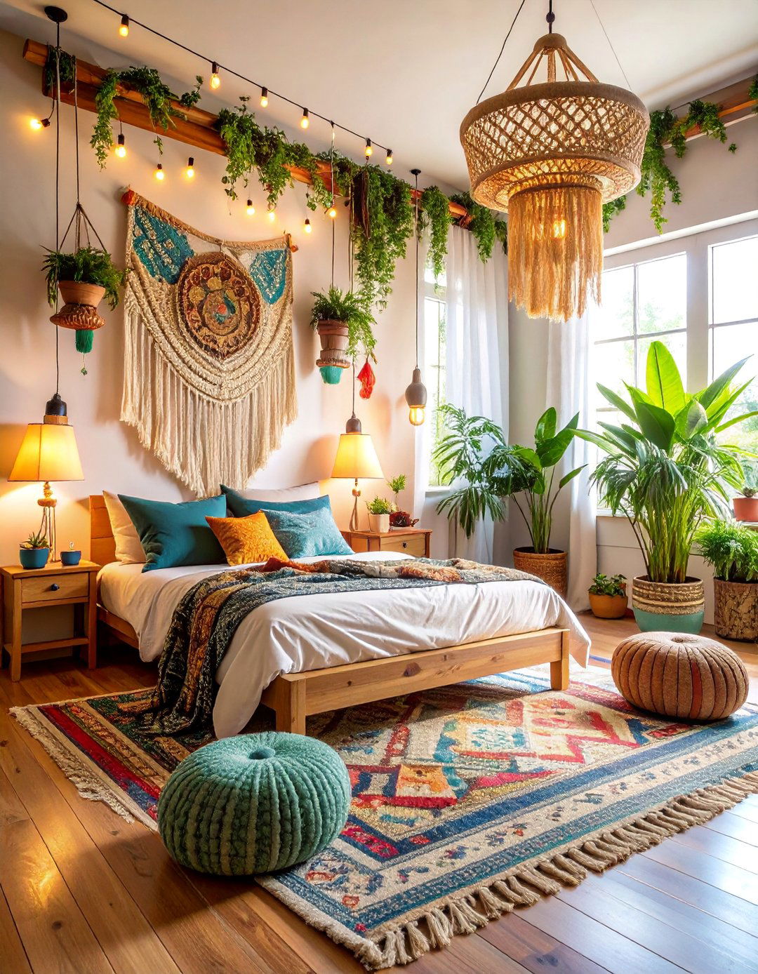 Boho Spare Bedroom with Layered Textiles - 25 Spare Room Ideas