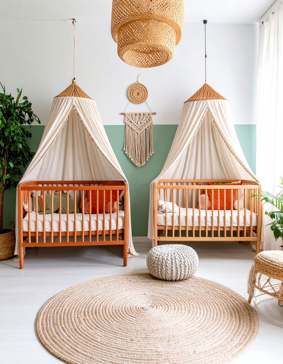 Boho Twin Nursery with Textured Elements - 25 Twin Nursery Ideas