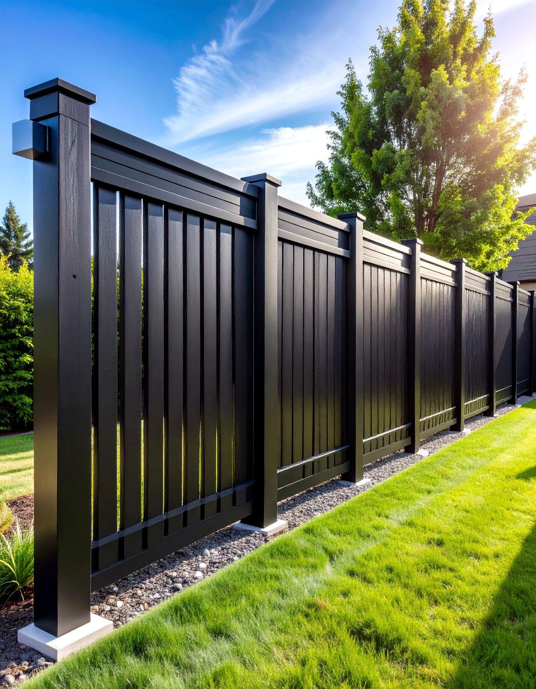 Bold Black Vinyl Fence for Contemporary Elegance - 25 Vinyl Fence Colors