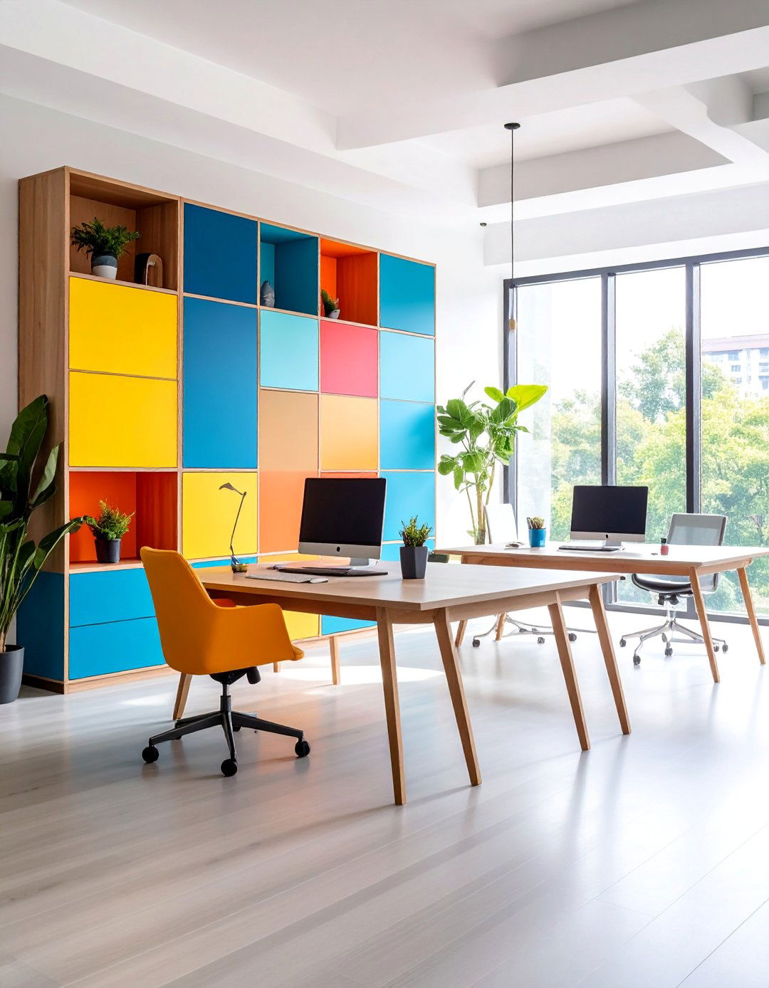 Bold Color Block Painted Storage Solutions - 25 Painted Furniture Ideas