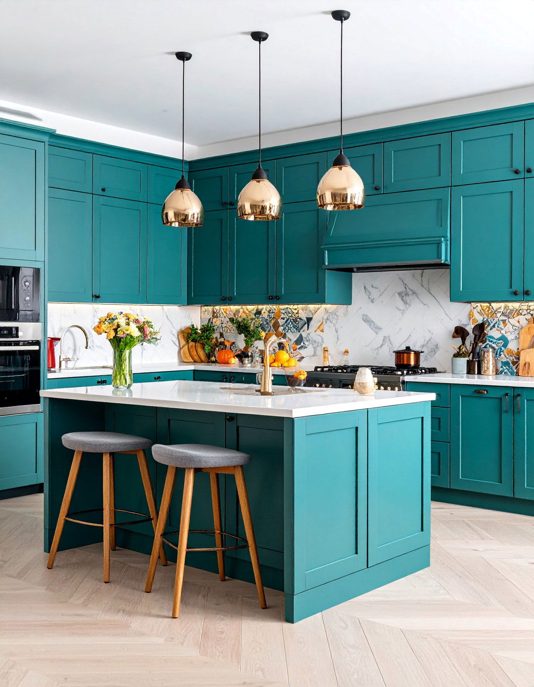 Bold Color Statement Kitchen with Vibrant Personality - 25 Kitchen Design Ideas
