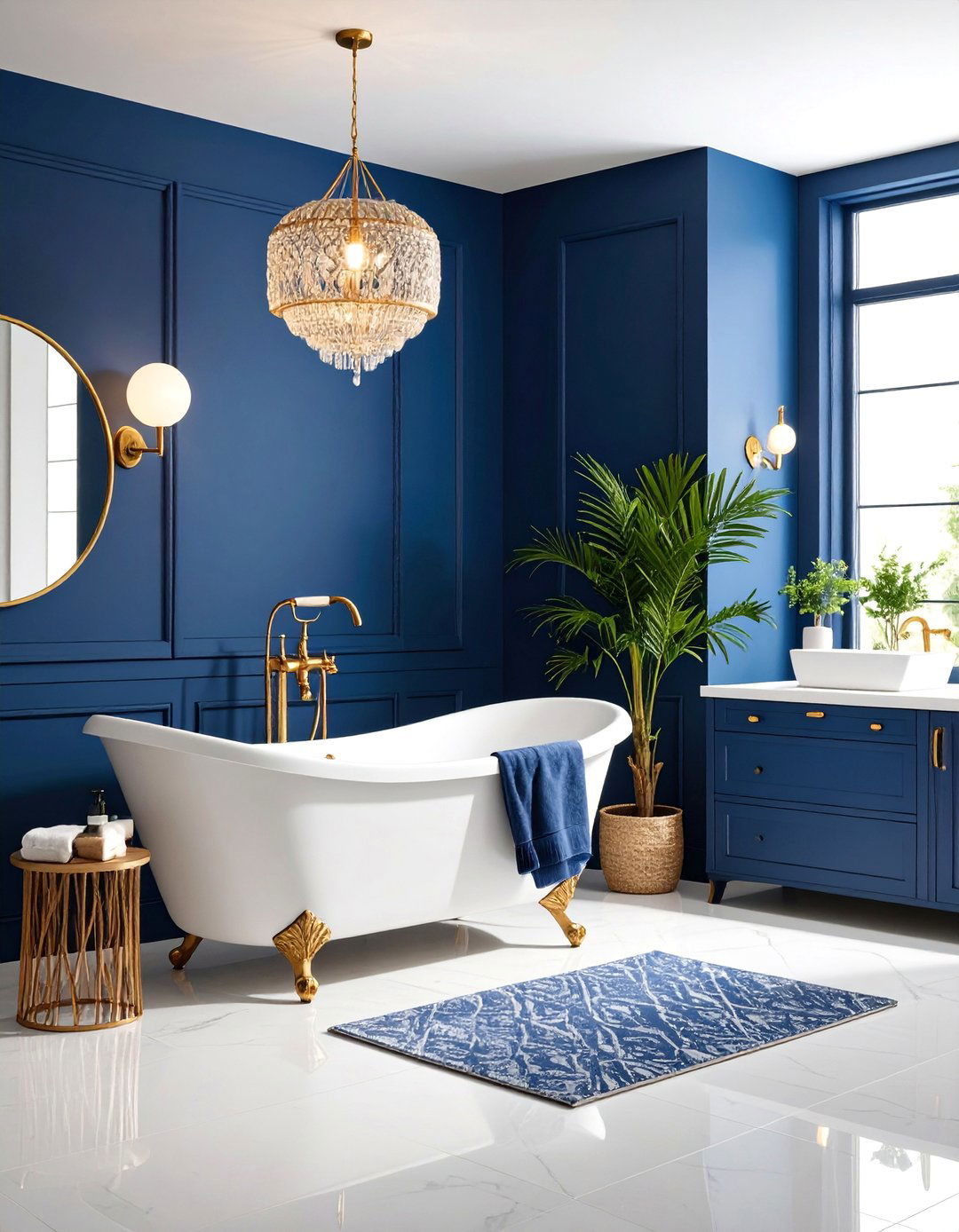 Bold Color Statement Walls - 25 Modern Bathroom Decor Ideas