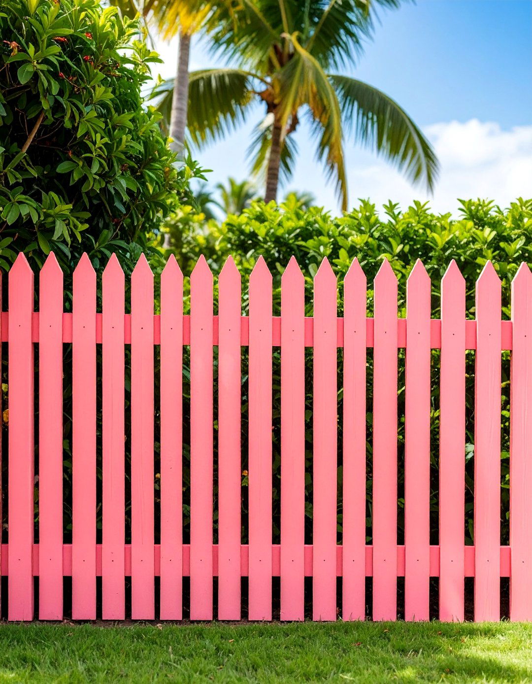 Bold Coral Pink Statement Feature - 25 Fence Painting Ideas