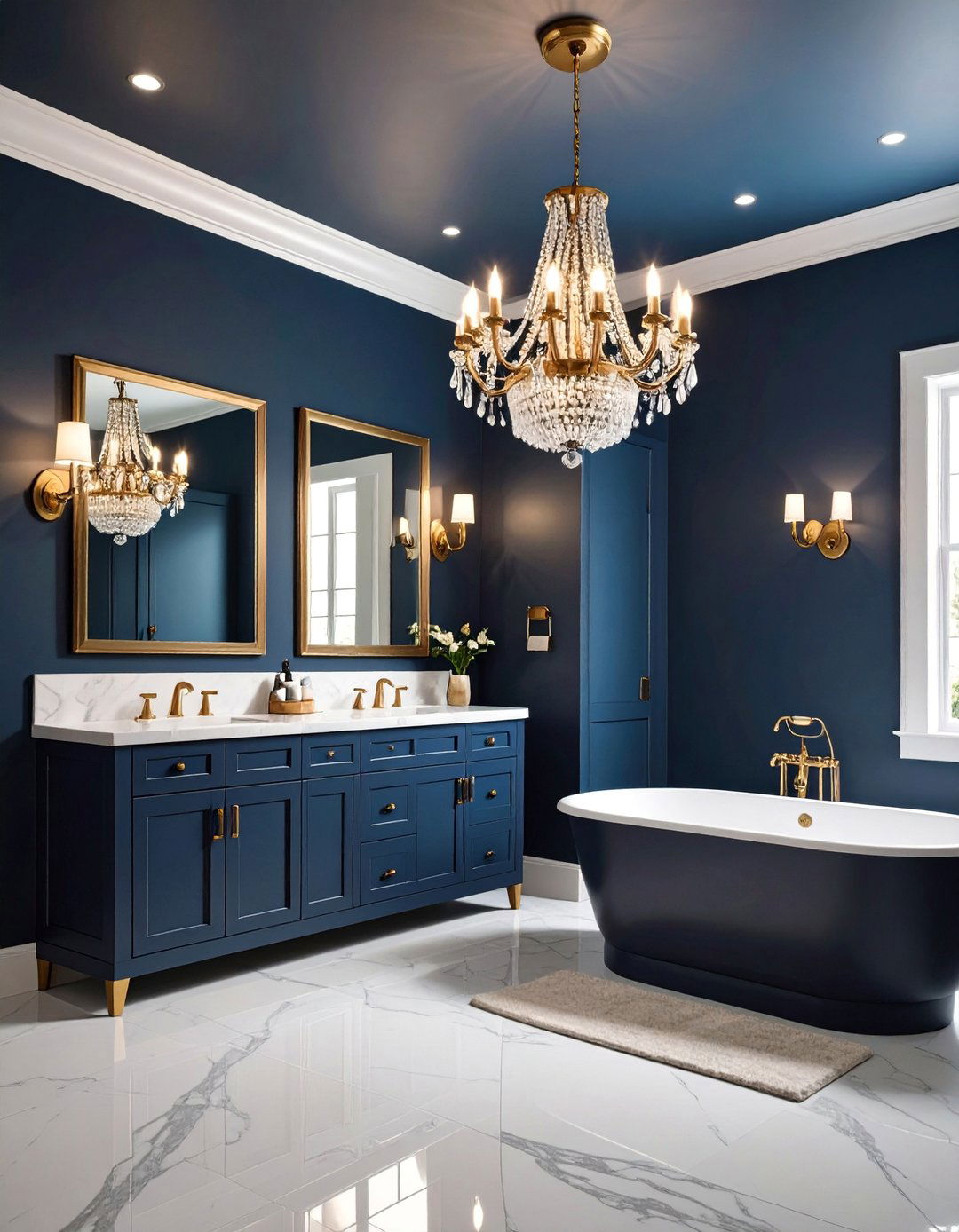 Bold Dark Basement Bathroom with Dramatic Lighting - 25 Basement Bathroom Ideas