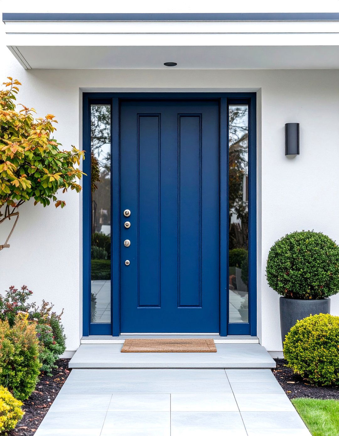 Bold Navy Blue Front Door - 25 Mid Century Front Door Colors