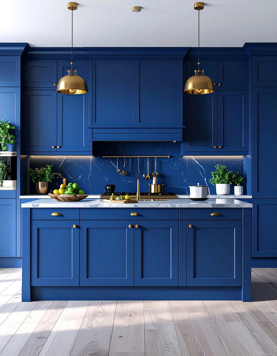 Bold Navy Blue for Dramatic Elegance - 25 What Color Cabinets Go With Black Appliances