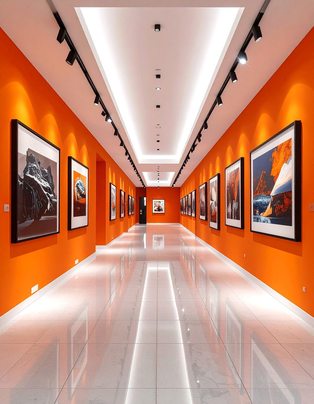 Bold Orange Gallery Wall Accent - 25 Orange Accent Wall Ideas
