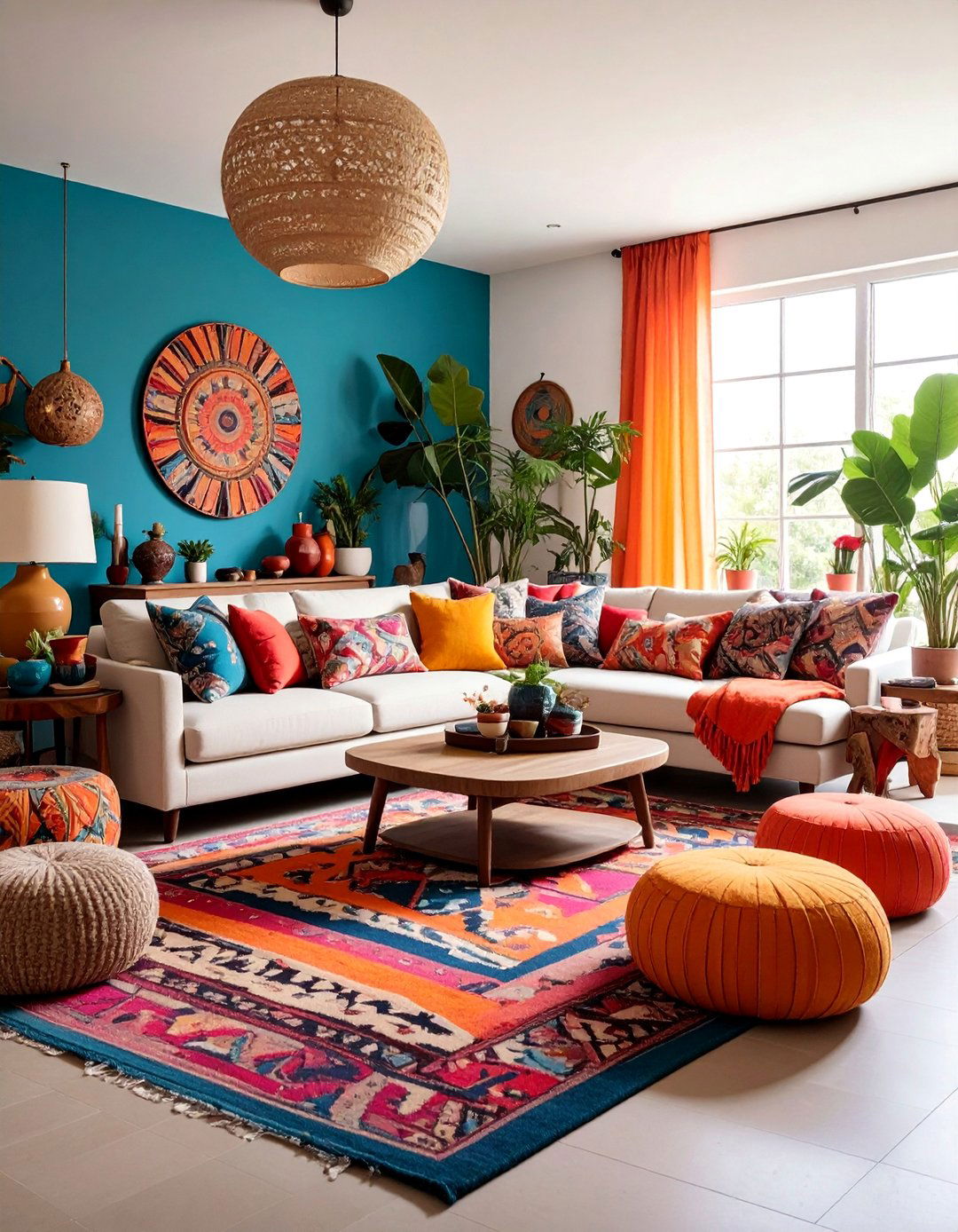 Bold Pattern Mixed Family Room with Coordinated Chaos - 25 House Decor Ideas