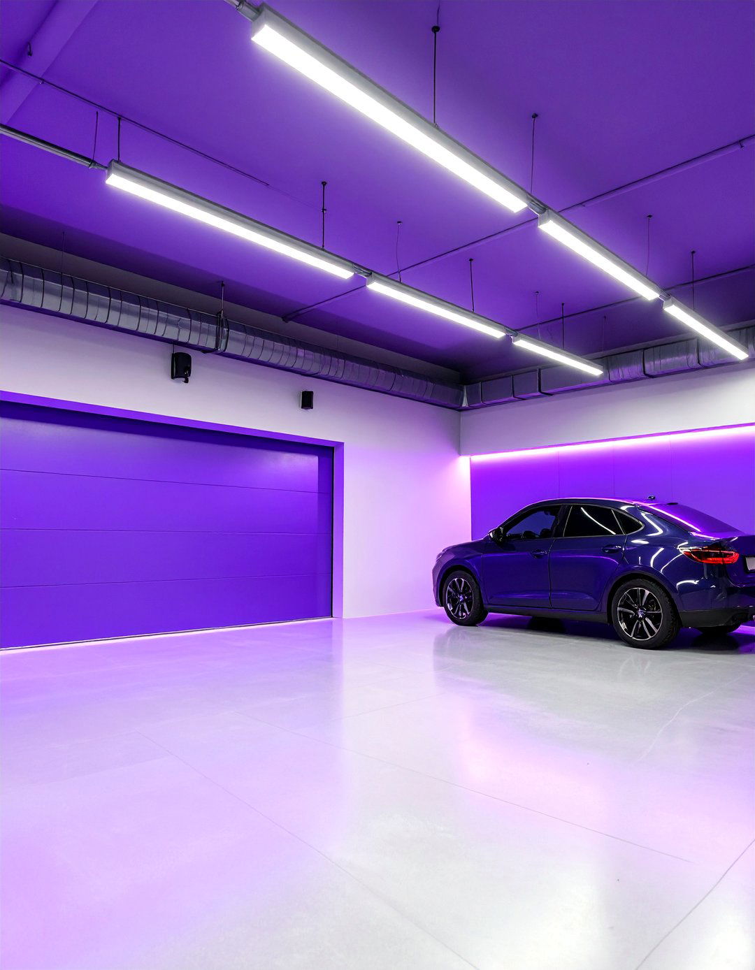 Bold Purple Accent Wall Statement - 25 Garage Wall Paint Ideas