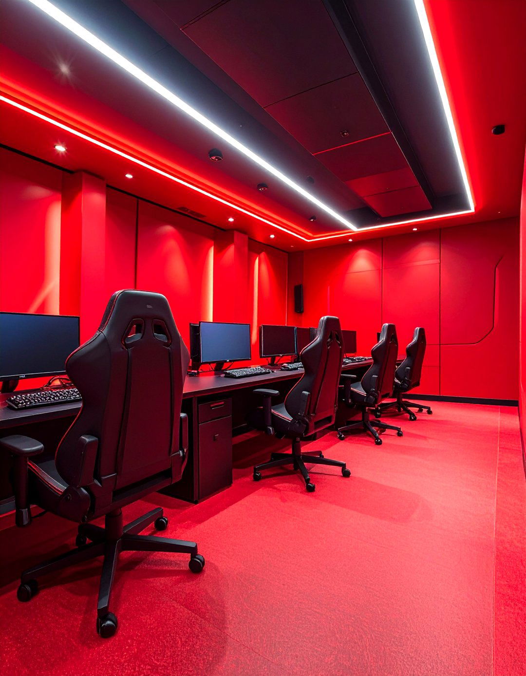 Bold Red Action Gaming Arena - 25 Game Room Paint Ideas