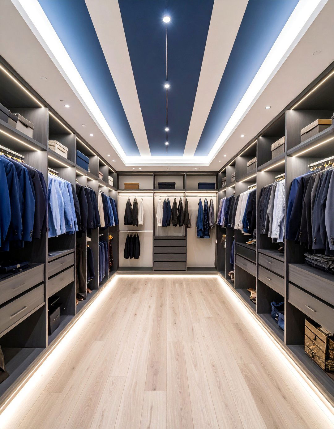 Bold Striped Ceiling Drama - 25 Closet Wallpaper Ideas
