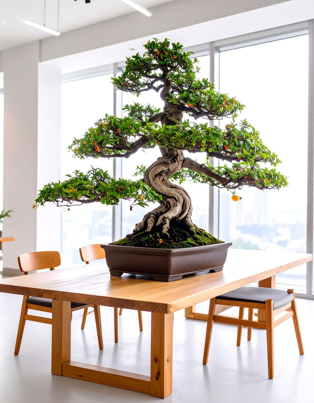 Bonsai Tree Living Centerpiece Dining Focus - 25 Japanese Dining Room Ideas