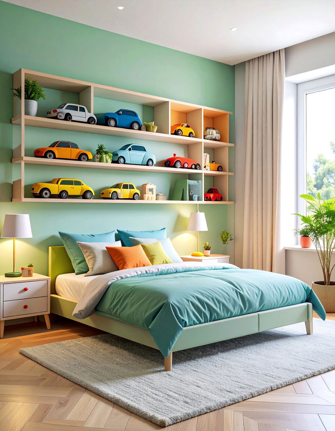 Book Ledge Toy Car Display Storage - 25 Toy Storage Ideas