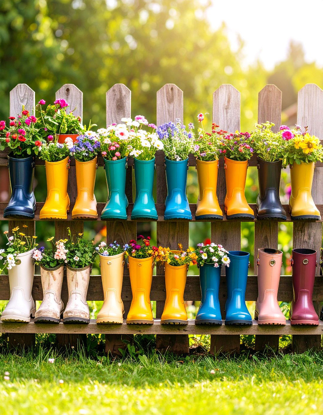 Boot and Shoe Planter Garden - 25 Budget Small Garden Ideas