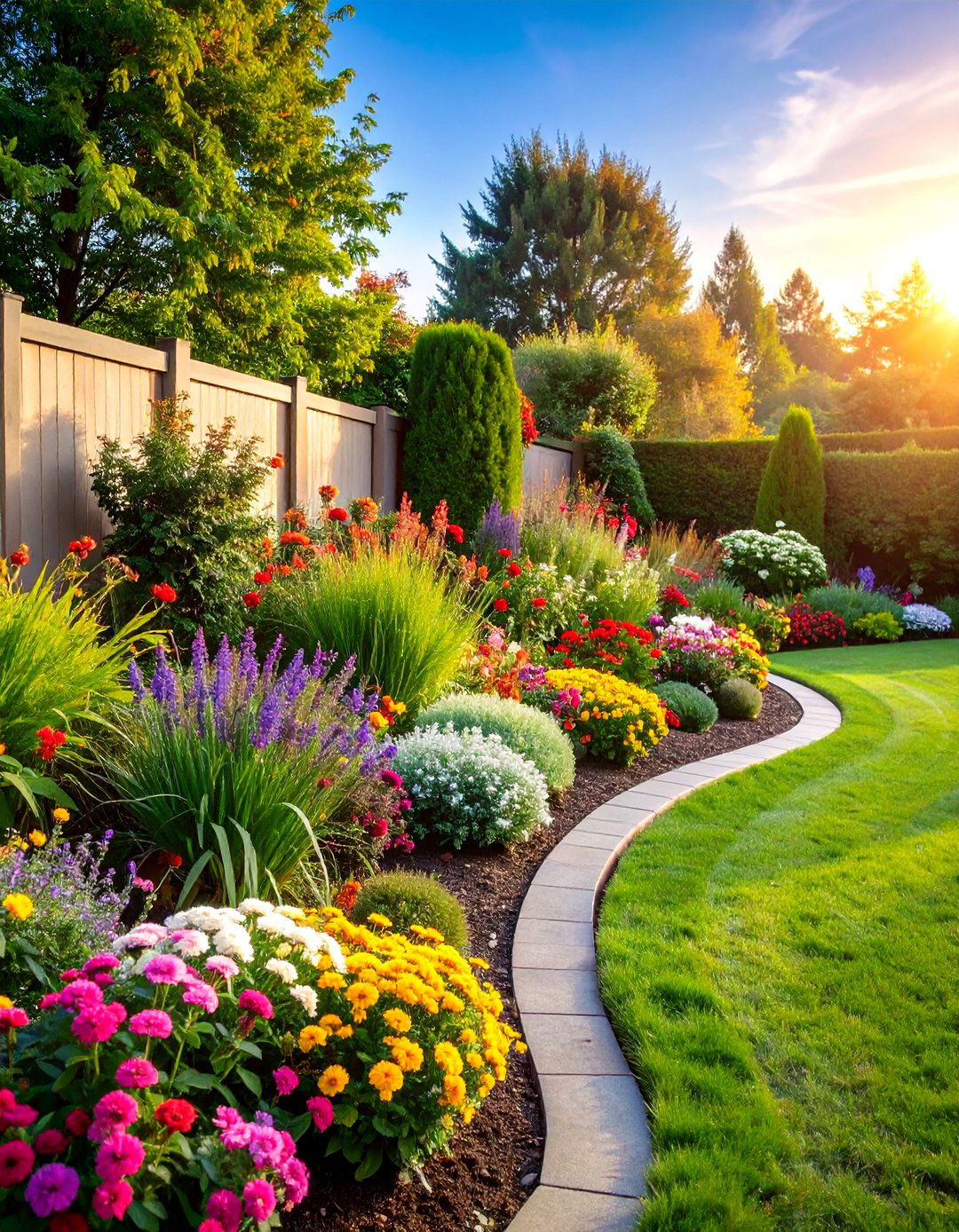 Border Garden Layout with Perimeter Plantings - 25 Garden Layout Ideas