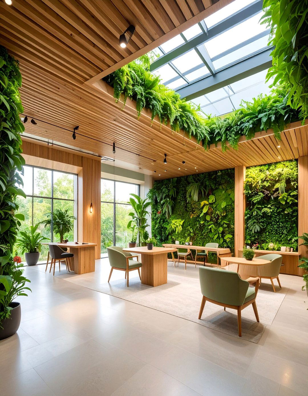 Botanical Garden Salon with Living Walls - 25 Small Salon Interior Design Ideas