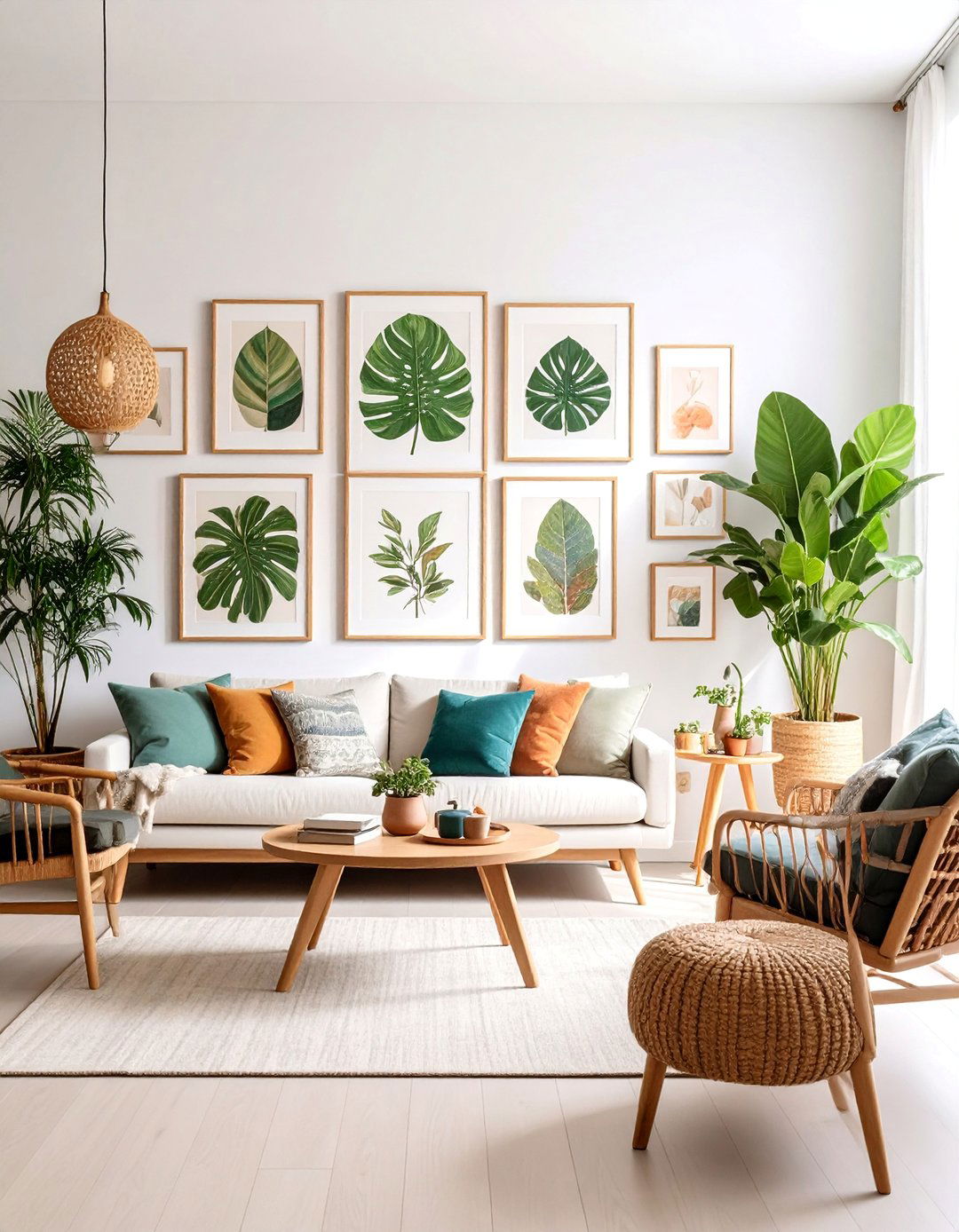 Botanical Print and Nature Art Living Room - 25 Natural Living Room Ideas