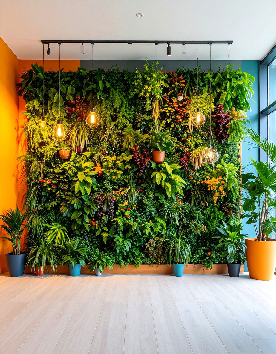 Botanical Theme with Living Plant Wall - 25 Foyer Decor Ideas