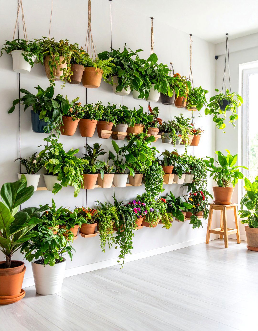 Botanical Wall with Living Elements - 25 Blank Wall Ideas