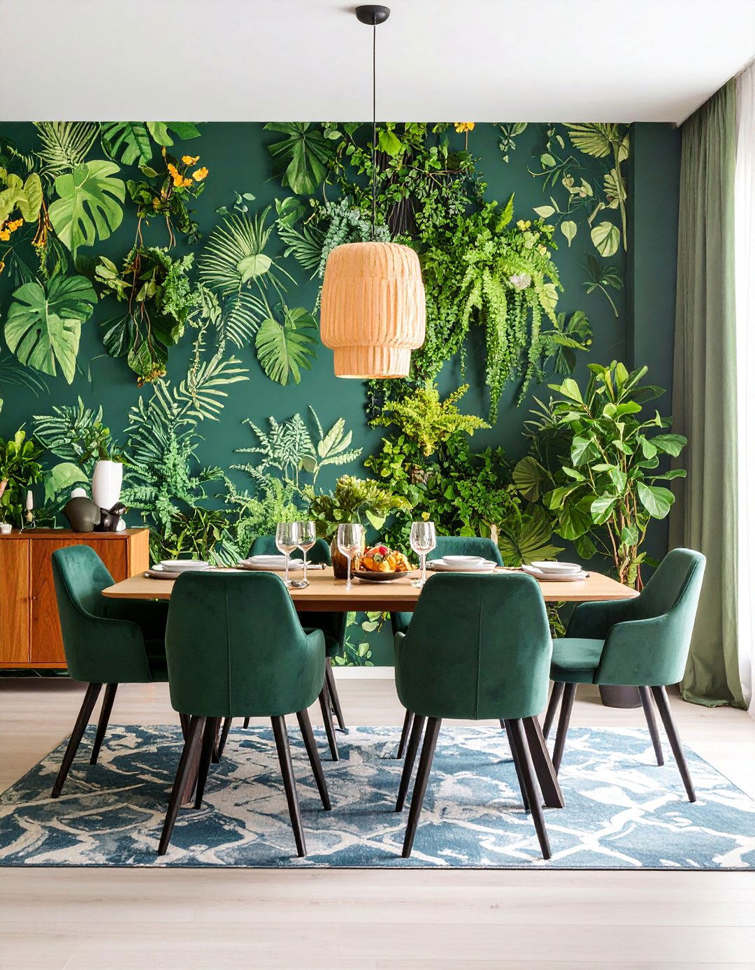 Botanical Wallpaper Formal Dining Room - 25 Formal Dining Room Ideas