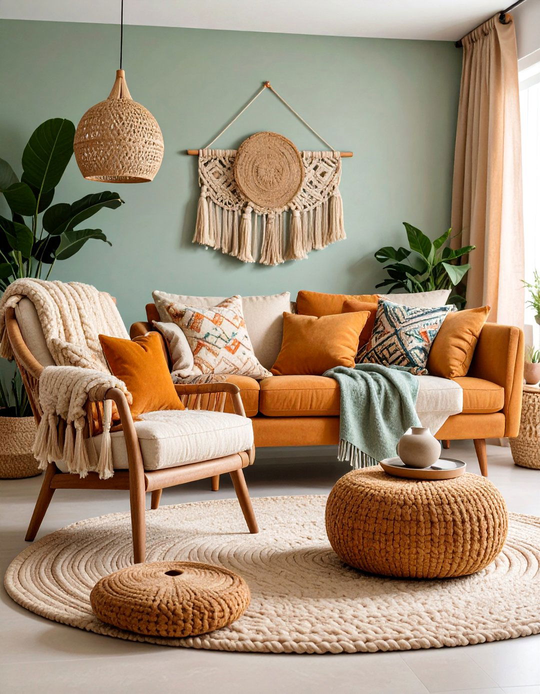 Boucle and Textured Fabrics Living Room - 25 Organic Modern Living Room Design Ideas